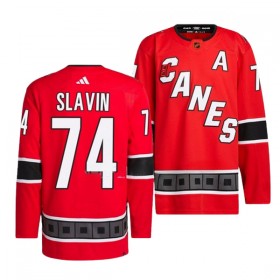 Carolina Hurricanes Jaccob Slavin 74 Adidas 2022-23 Reverse Retro 2.0 Rot Trikot Authentic - Herren